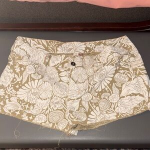 Pilcro Beige Floral Jean Shorts